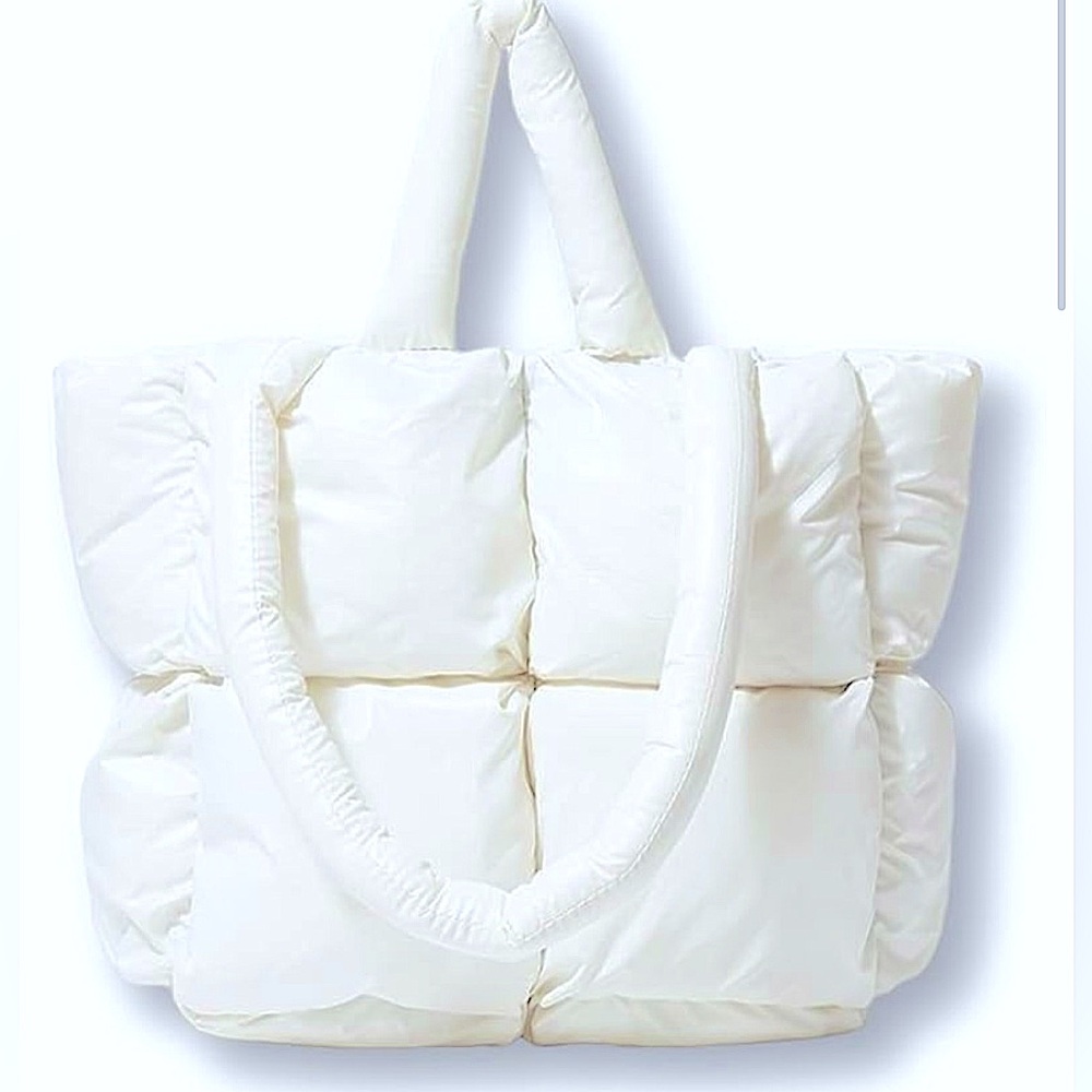 ☁️Puffer Tote Bag White